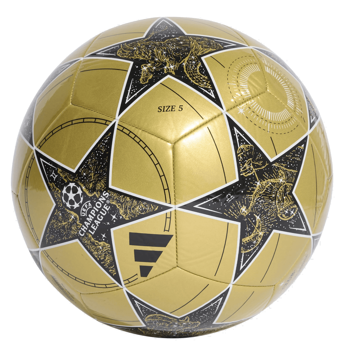 adidas UEFA Champions League Club Ball (Gold Metallic/Black/White) | SoccerWearhouse