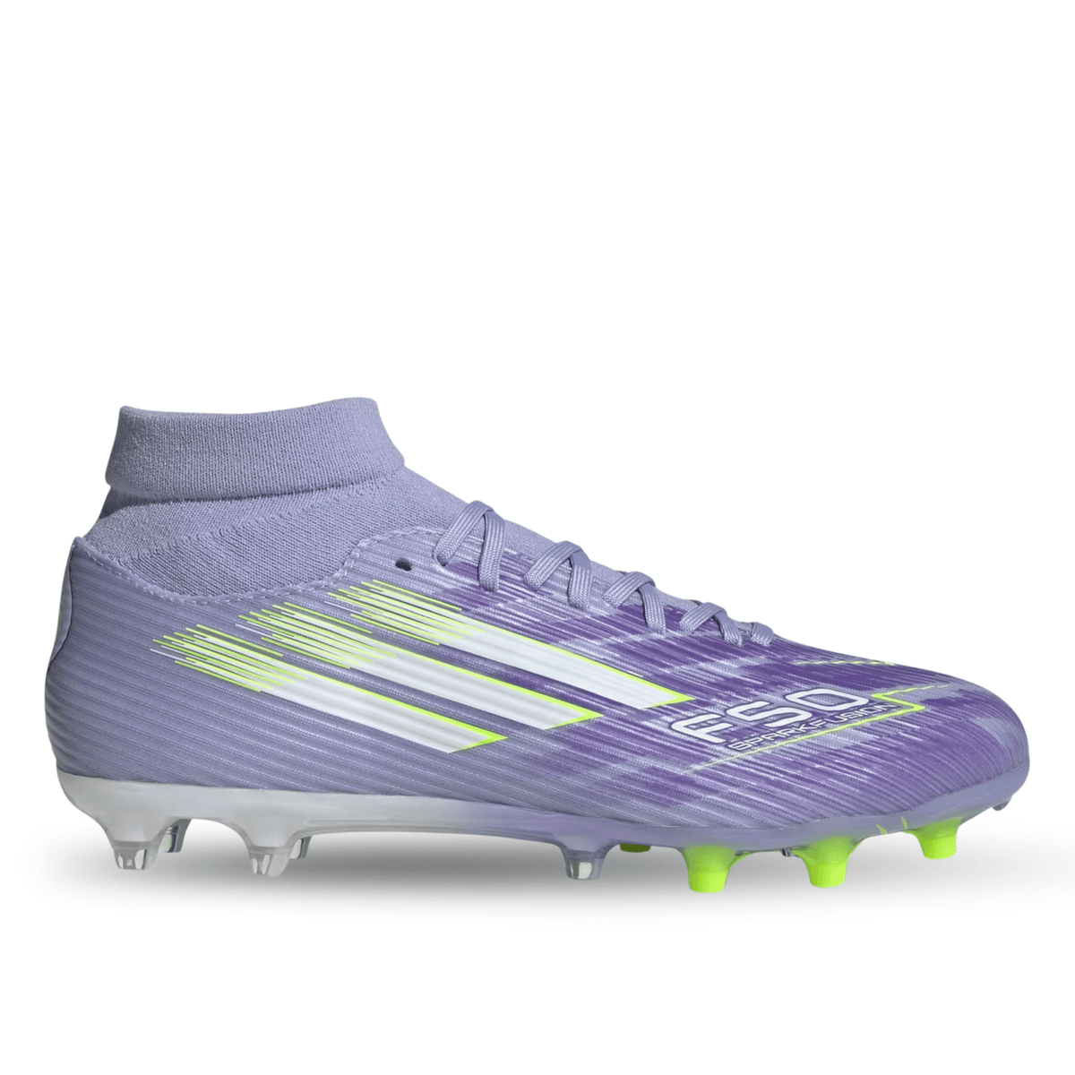 adidas Womens F50 Sparkfusion League FG/MG Soccer Cleats (Lucid Lemon/Purple Rush) | SoccerWearhouse