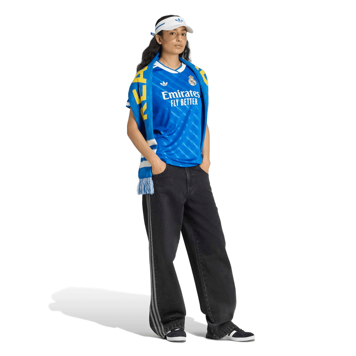 adidas Womens Real Madrid Kylian Mabppe Third Jersey 25/26 (Blue) | SoccerWearhouse