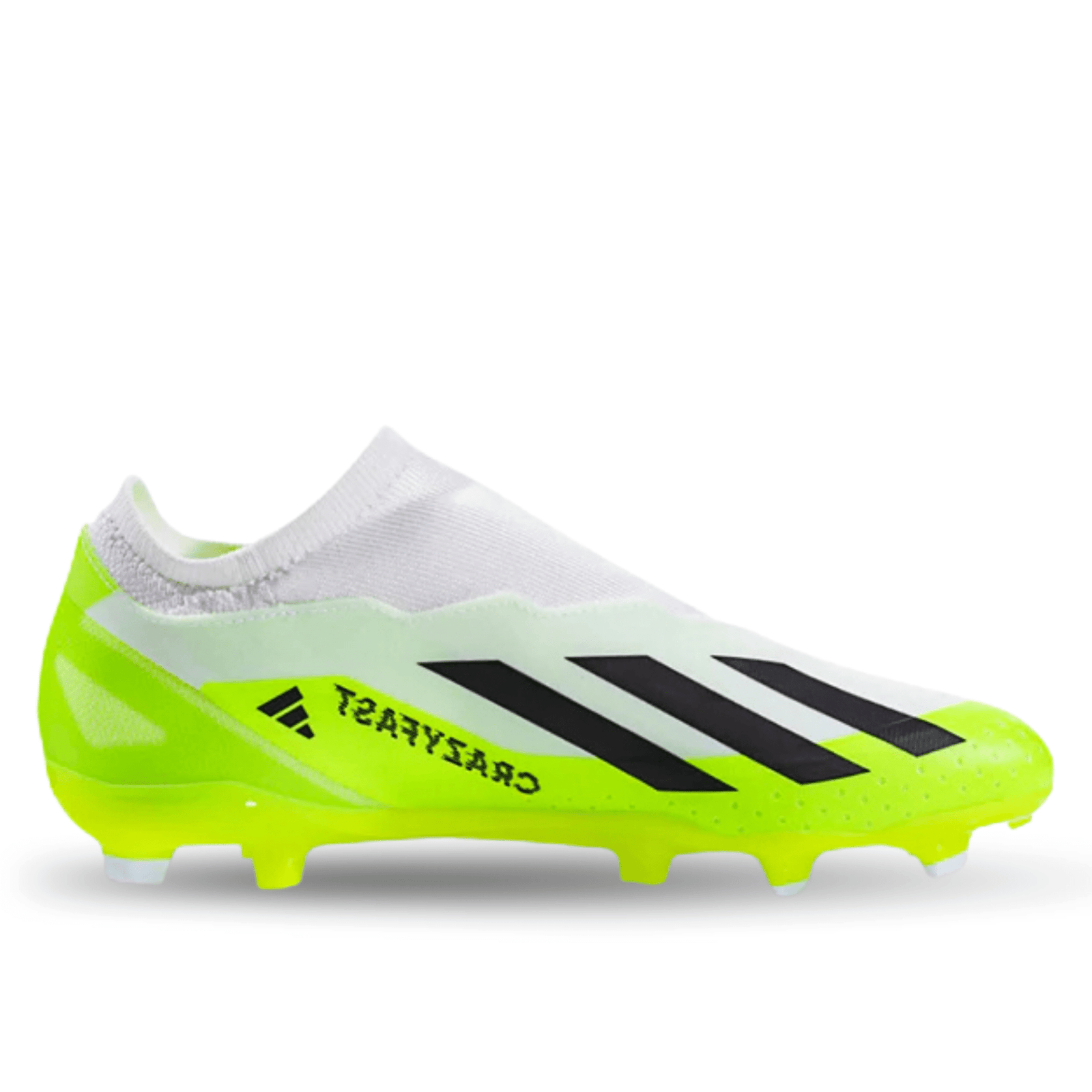 adidas X Crazyfast.3 LL Laceless Firm Ground Soccer Cleats (White/Lucid Lemon) | SoccerWearhouse