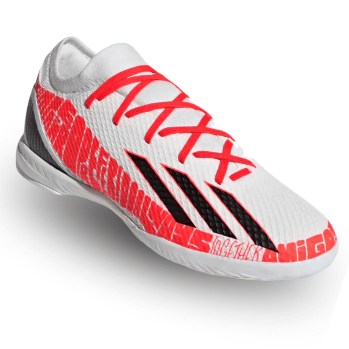 adidas X Speedportal Messi.3 Indoor Soccer Shoes (White/Solar Red) | SoccerWearhouse