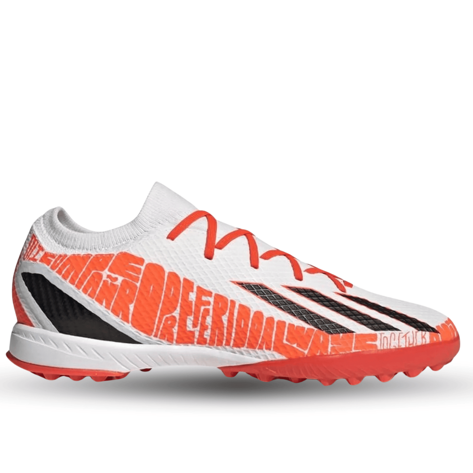 adidas X Speedportal Messi.3 Turf Soccer Shoes (White/Solar Red) | SoccerWearhouse