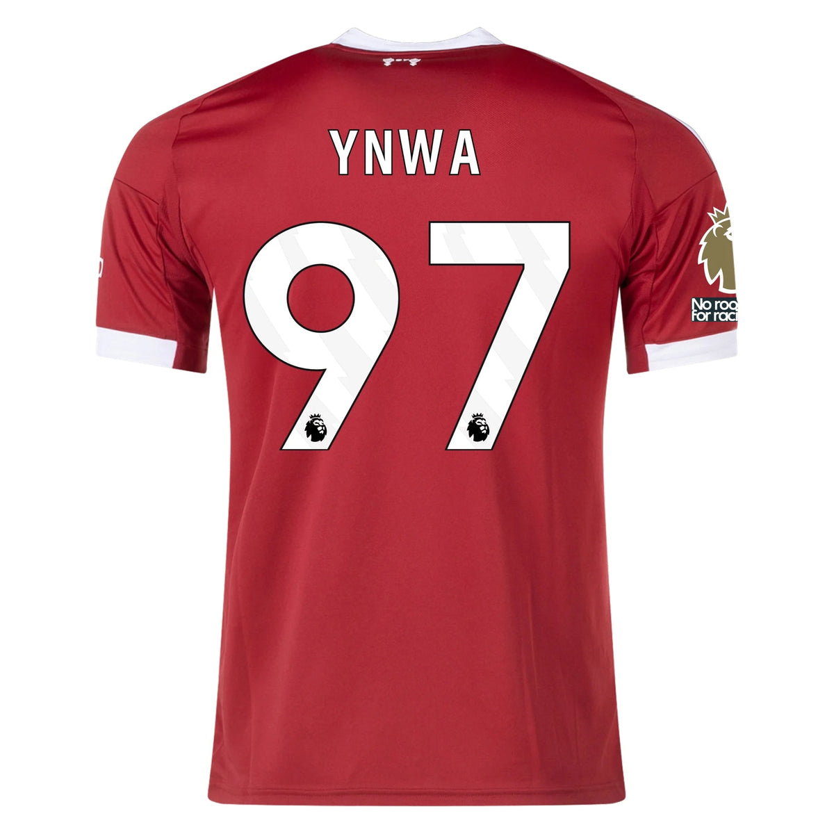 adidas YNWA "You'll Never Walk Alone" Men's Liverpool Home Jersey 25/26 w/ NRFR + EPL Champions Patch (Strawberry Red) | SoccerWearhouse