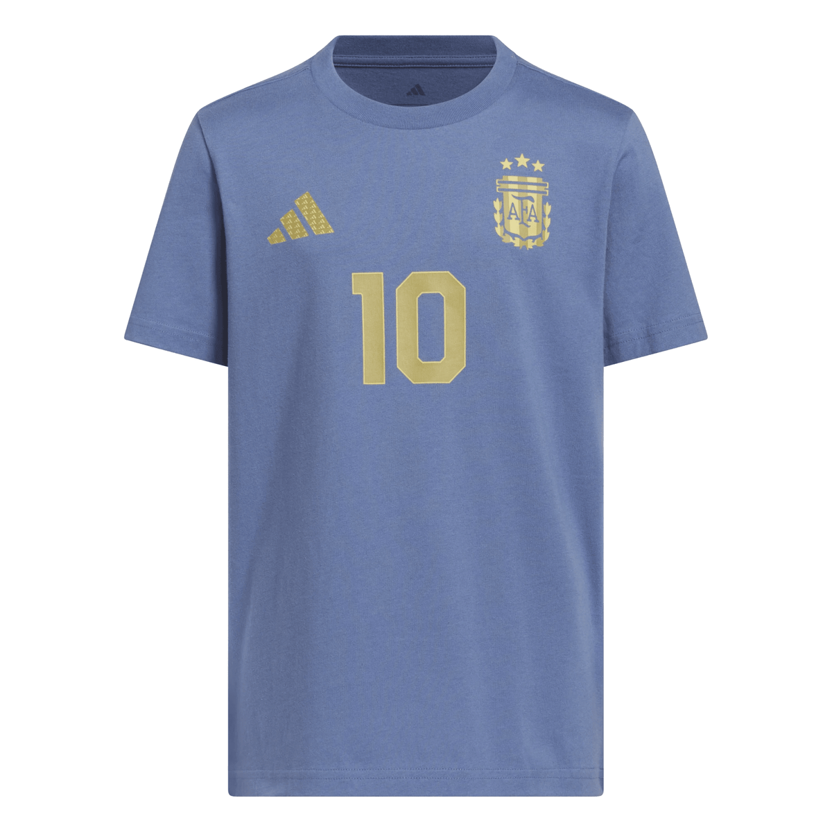 adidas Youth Argentina Name and Number T-Shirt (Blue/Gold) | SoccerWearhouse
