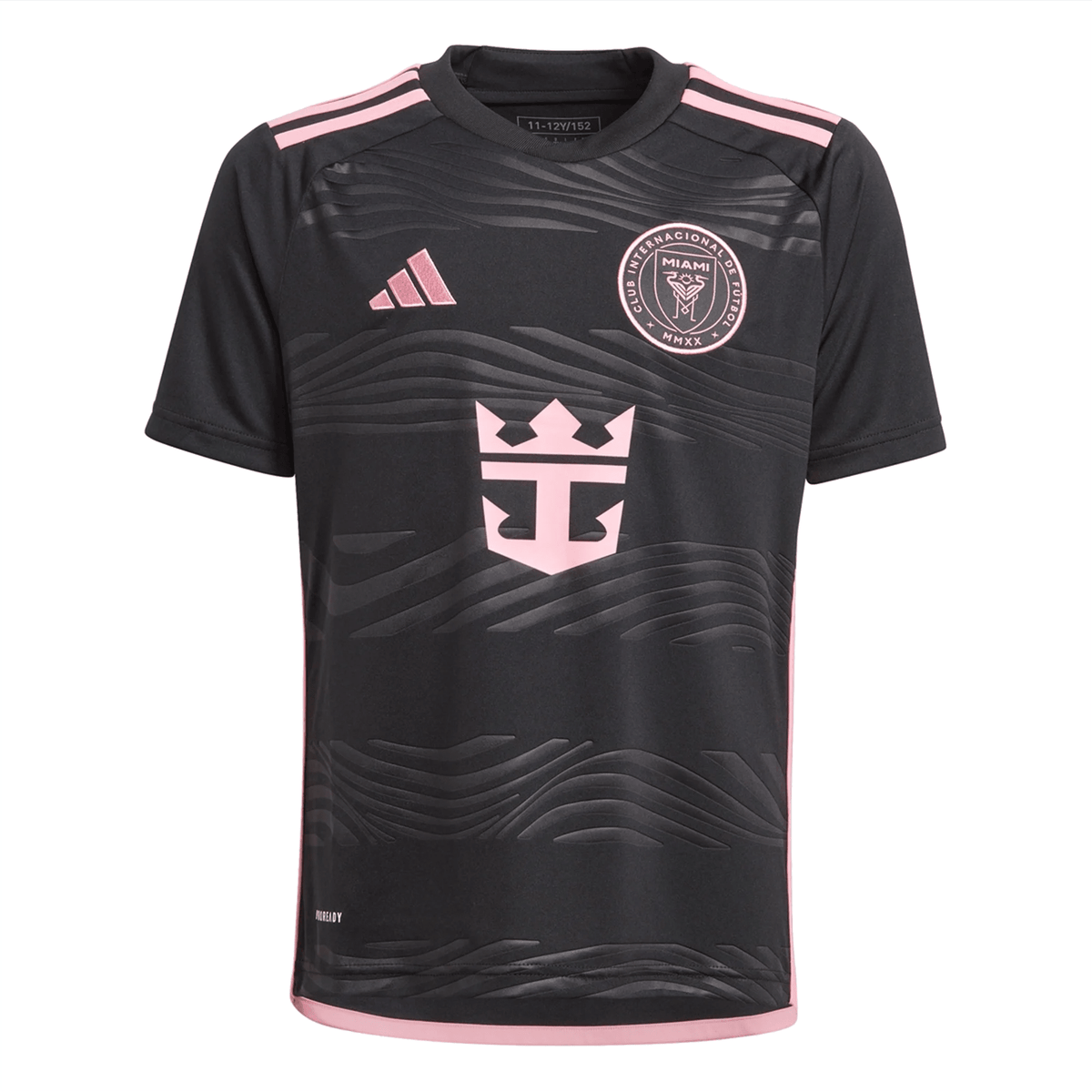 adidas Youth Inter Miami Royal Caribbean Away Jersey 23/24 (Black/Bliss Pink) | SoccerWearhouse