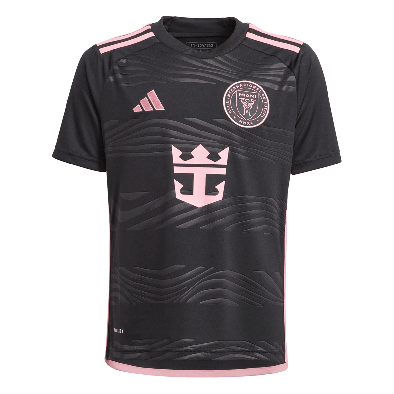 adidas Youth Inter Miami Royal Caribbean Away Jersey 23/24 (Black/Bliss Pink) | SoccerWearhouse