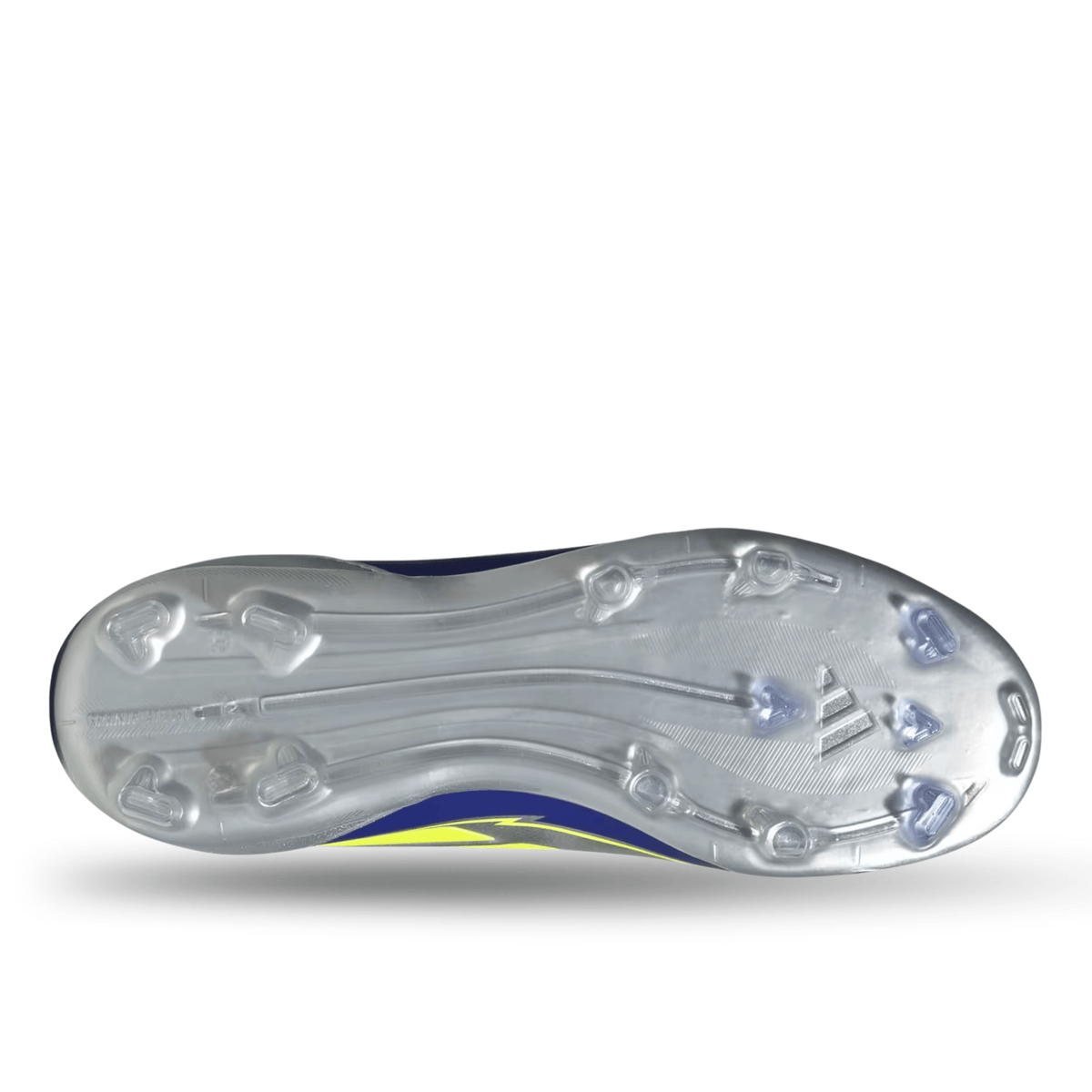 adidas Youth Jr. F50 Messi League FG/MG J Socce Cleats (Silver Metallic/Solar Yellow/Lucid Blue) | SoccerWearhouse