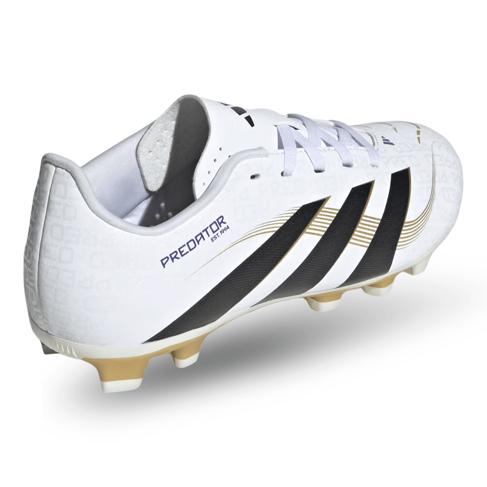 adidas Youth Jr. Predator Club Firm Ground Multi Ground Junior Soccer Cleats (White/Black/Gold Metallic) | SoccerWearhouse