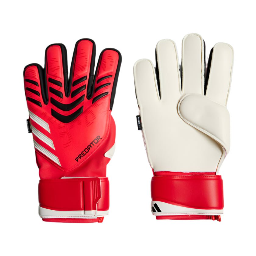 adidas Youth Jr. Predator Match Fingersave Glove J (Black/Lucid Red) | SoccerWearhouse