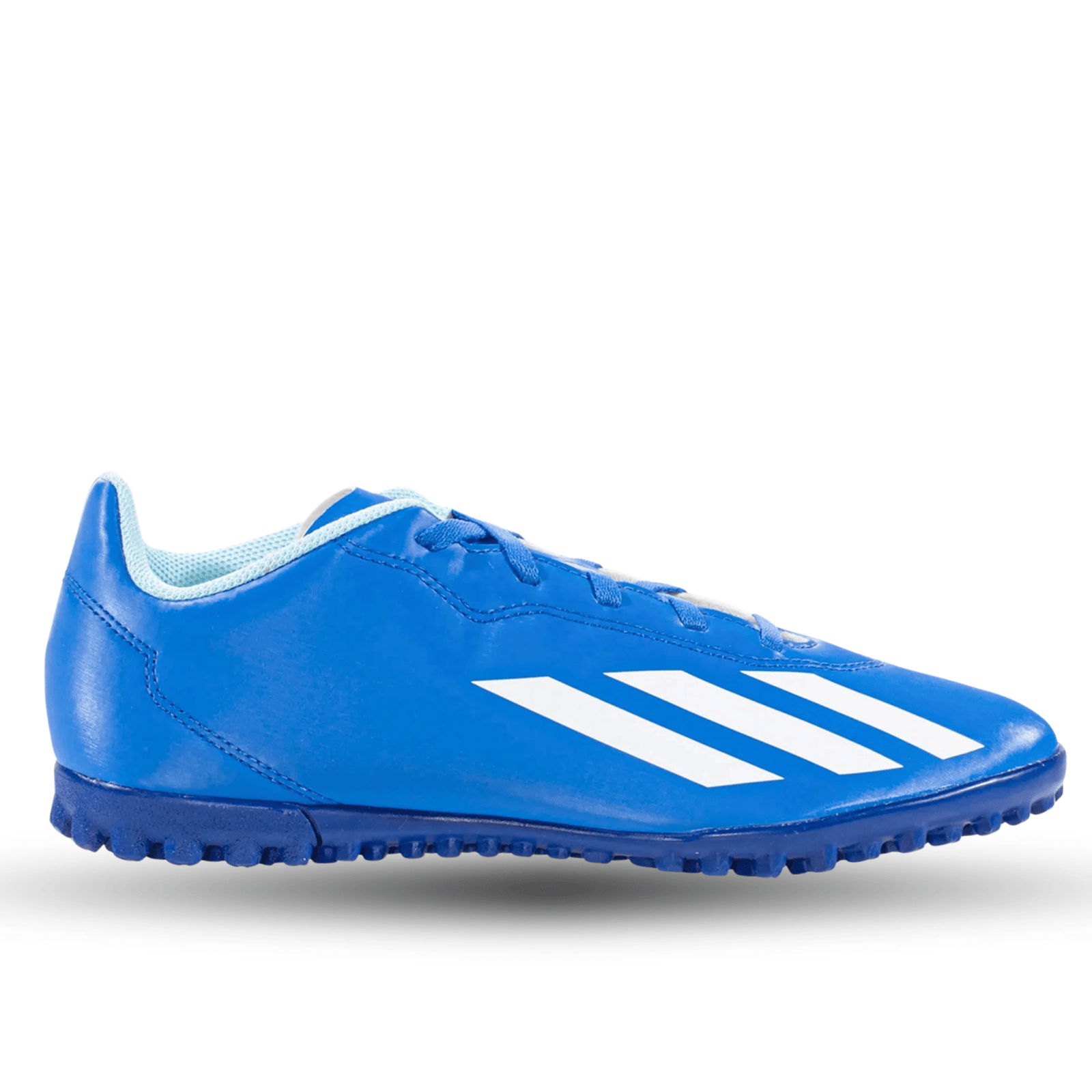adidas Youth Jr. X Crazyfast.4 Turf Soccer Shoes (Bright Royal/White) | SoccerWearhouse