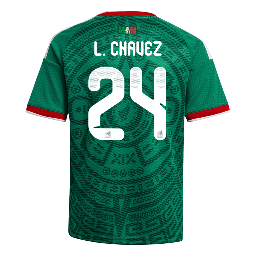 adidas Youth L. Chavez Mexico 2026 Home World Cup Jersey (Bold Green) | SoccerWearhouse