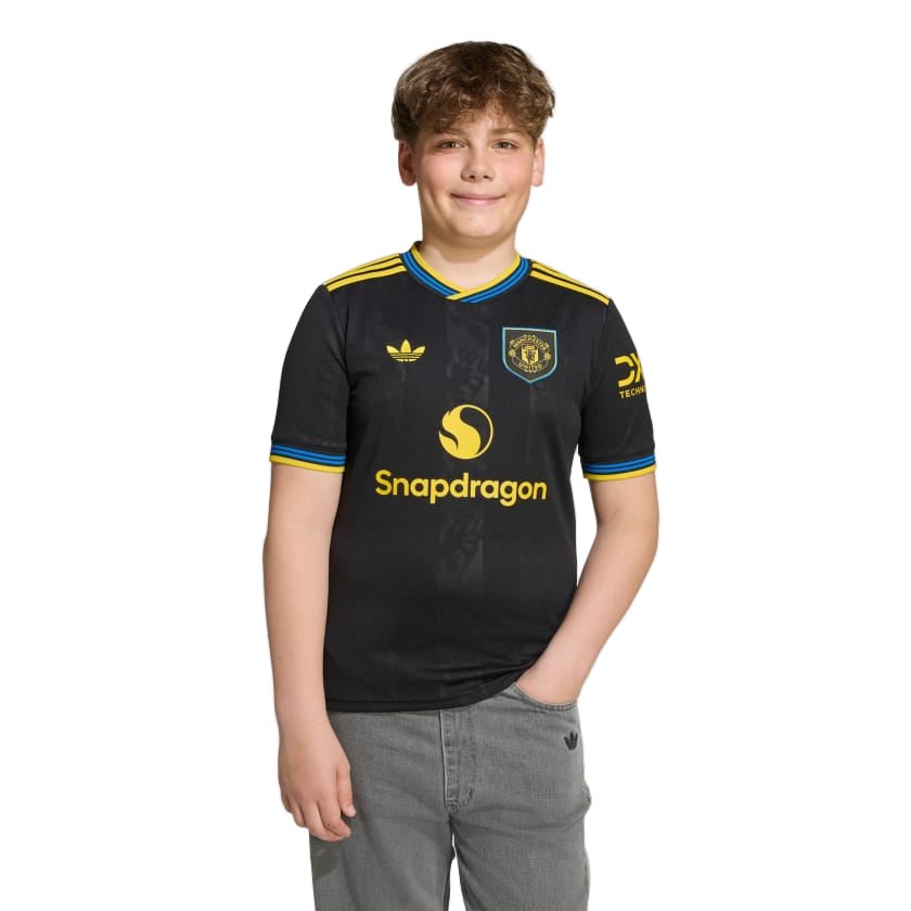 adidas Youth Manchester United 25/26 Third Jersey (Black) | SoccerWearhouse