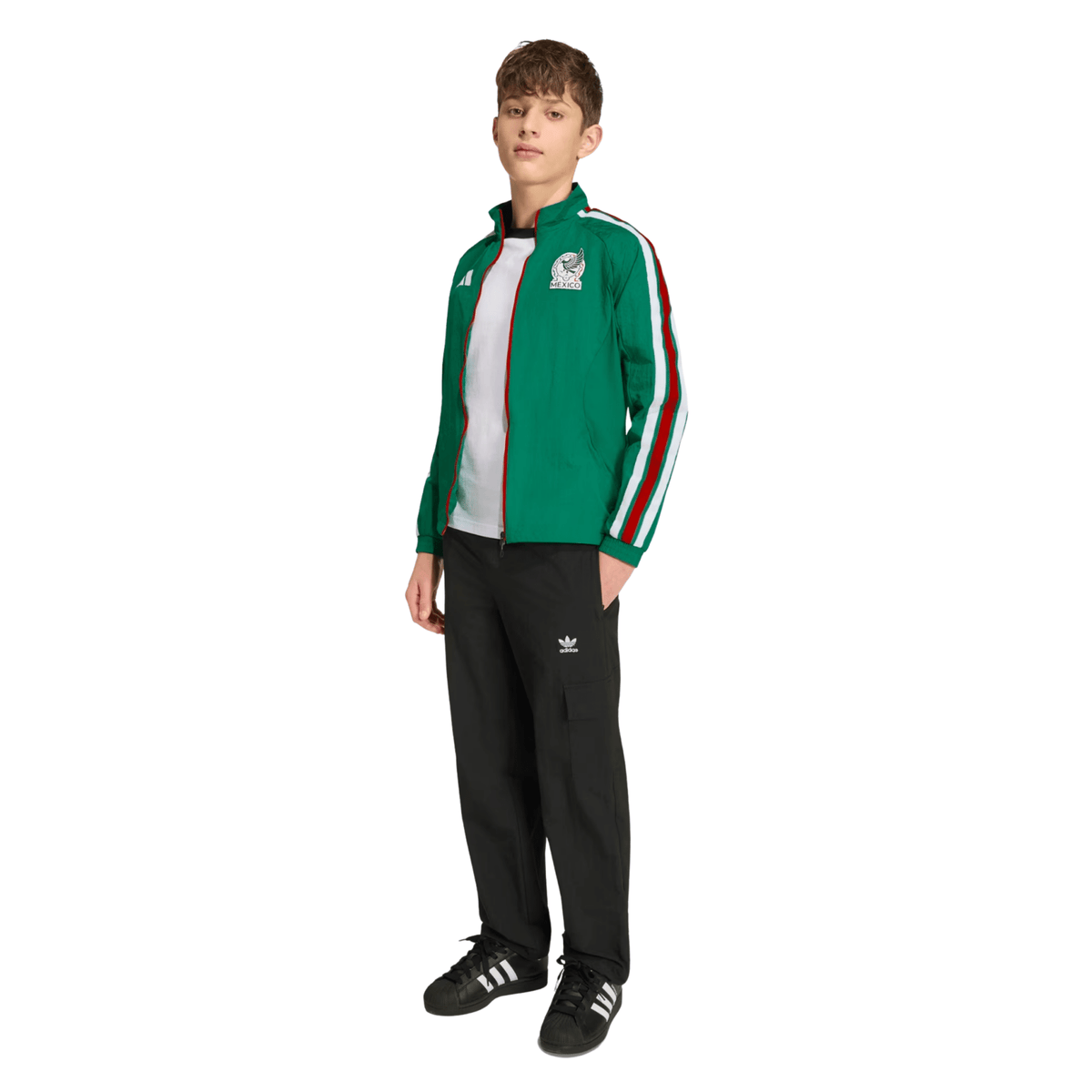 adidas Youth Mexico Home Anthem Jacket 2026 (Green) | SoccerWearhouse