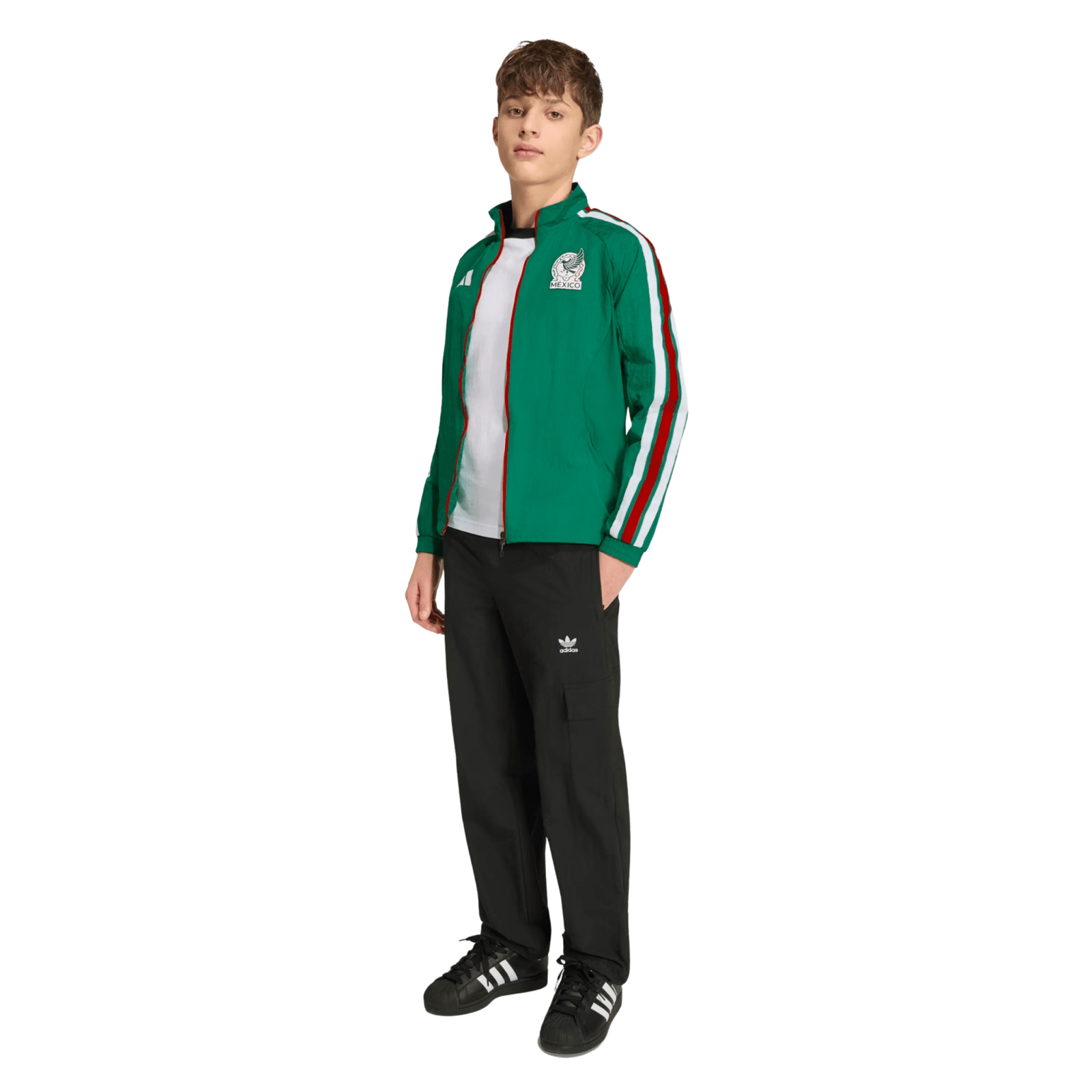 adidas Youth Mexico Home Anthem Jacket 2026 (Green) | SoccerWearhouse