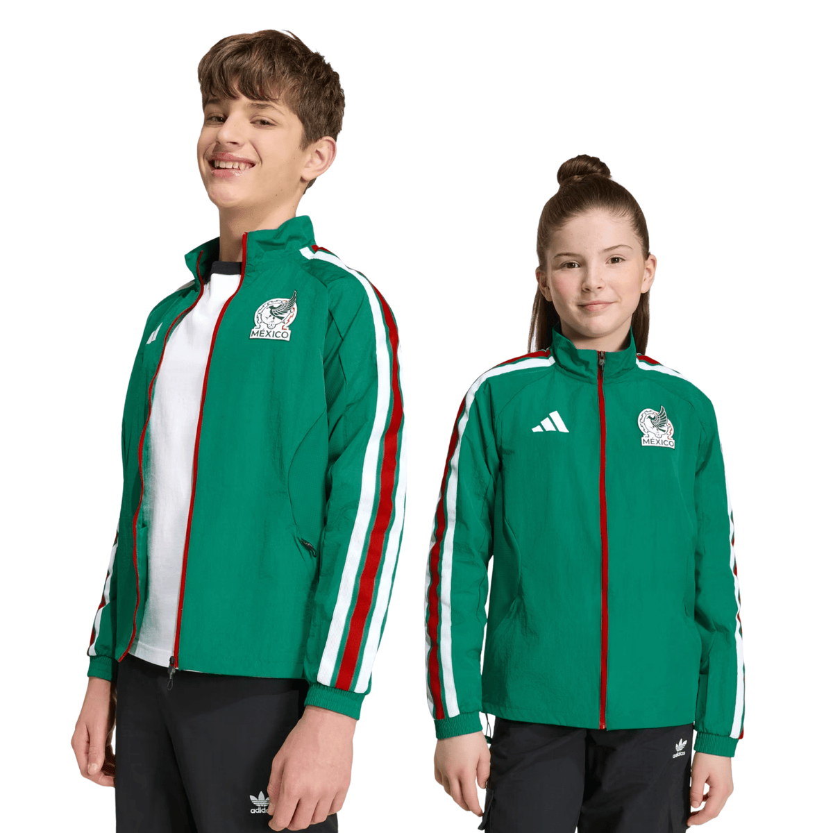 adidas Youth Mexico Home Anthem Jacket 2026 (Green) | SoccerWearhouse