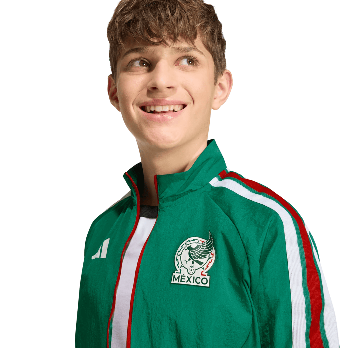 adidas Youth Mexico Home Anthem Jacket 2026 (Green) | SoccerWearhouse