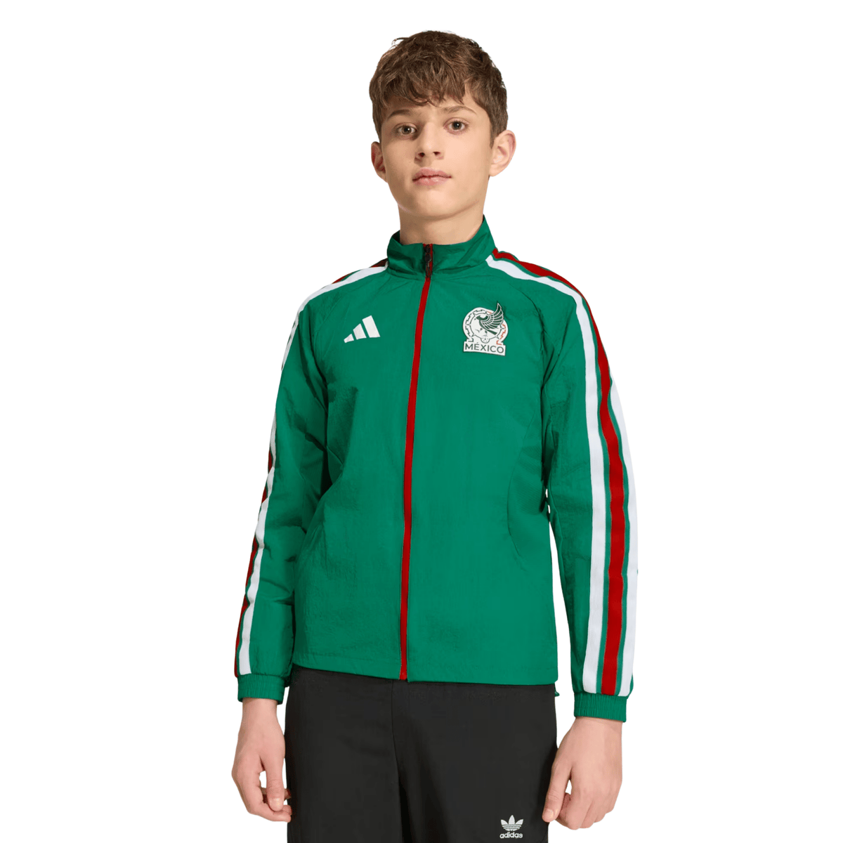 adidas Youth Mexico Home Anthem Jacket 2026 (Green) | SoccerWearhouse
