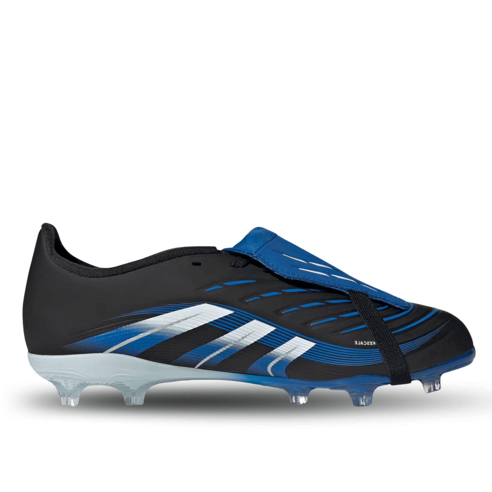 adidas Youth Predator League Jude Bellingham Edition Fold - Over Tongue FG/MG Soccer Cleats (Black/White/Blue) | SoccerWearhouse