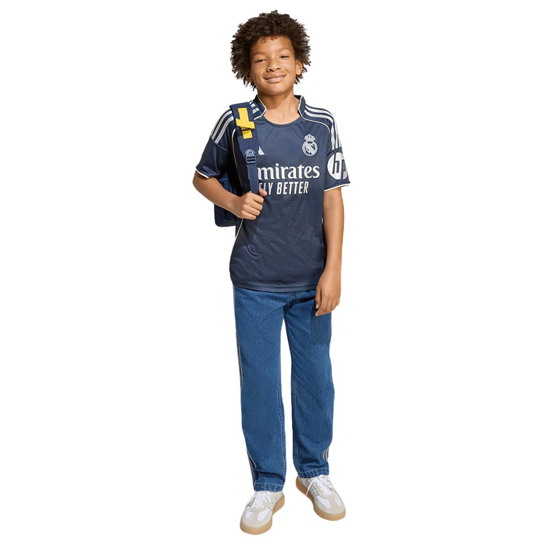 adidas Youth Real Madrid Kylian Mbappe Away Jersey 25/26 (Legend Ink) | SoccerWearhouse