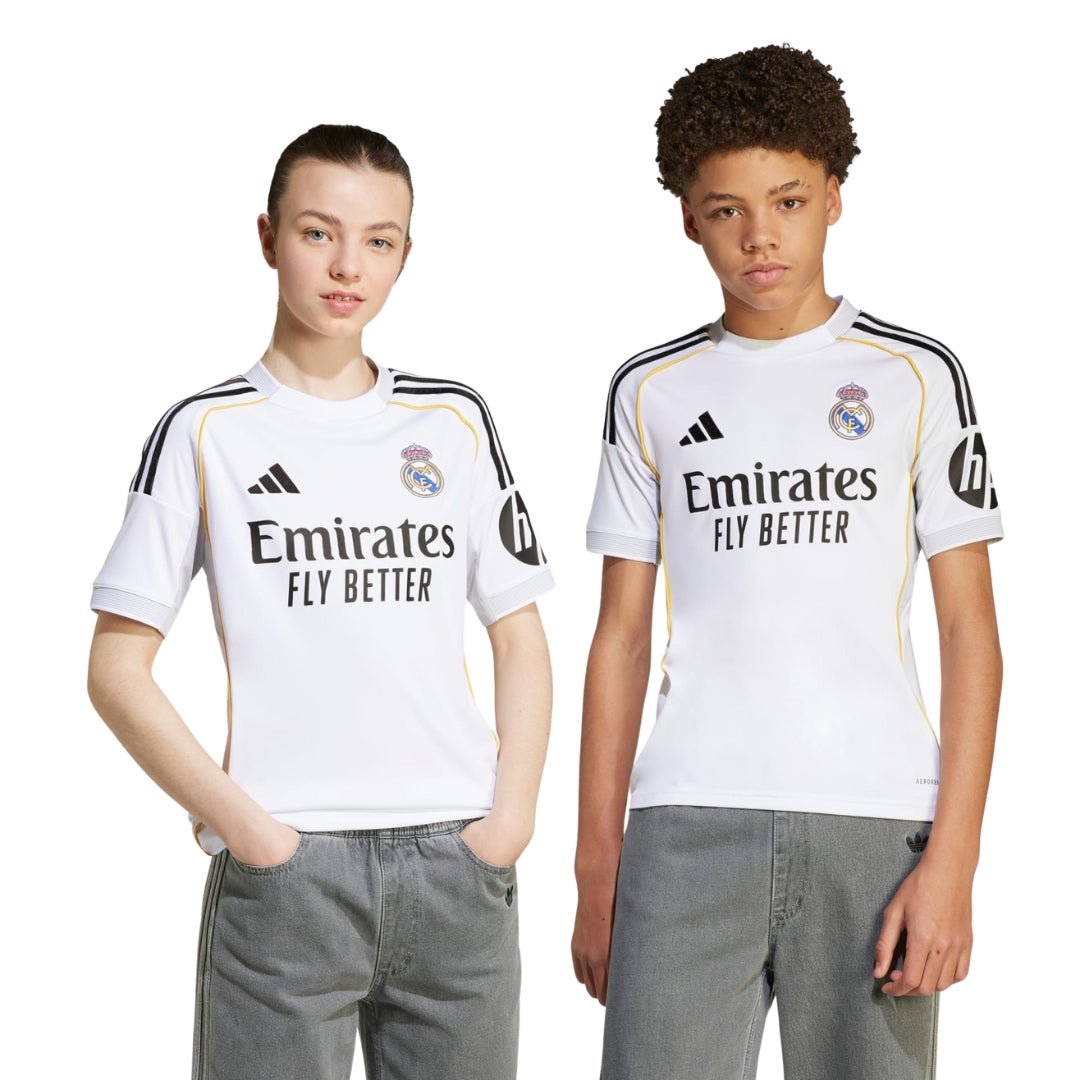 adidas Youth Real Madrid Vini Jr. Home Jersey 25/26 (White) | SoccerWearhouse