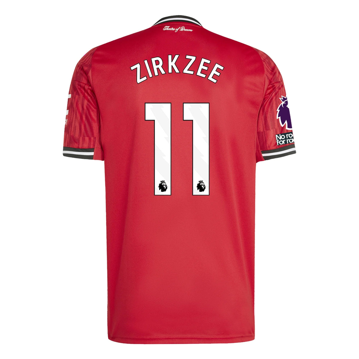 adidas Zirkzee Men's Manchester United Home Jersey 25/26 w/ EPL + NRFR Patches (Red) | SoccerWearhouse