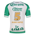 Charly Aldo Lopez Men's Santos Laguna Home Jersey 25/26 w/ BBVA MX Patches (Green/White)