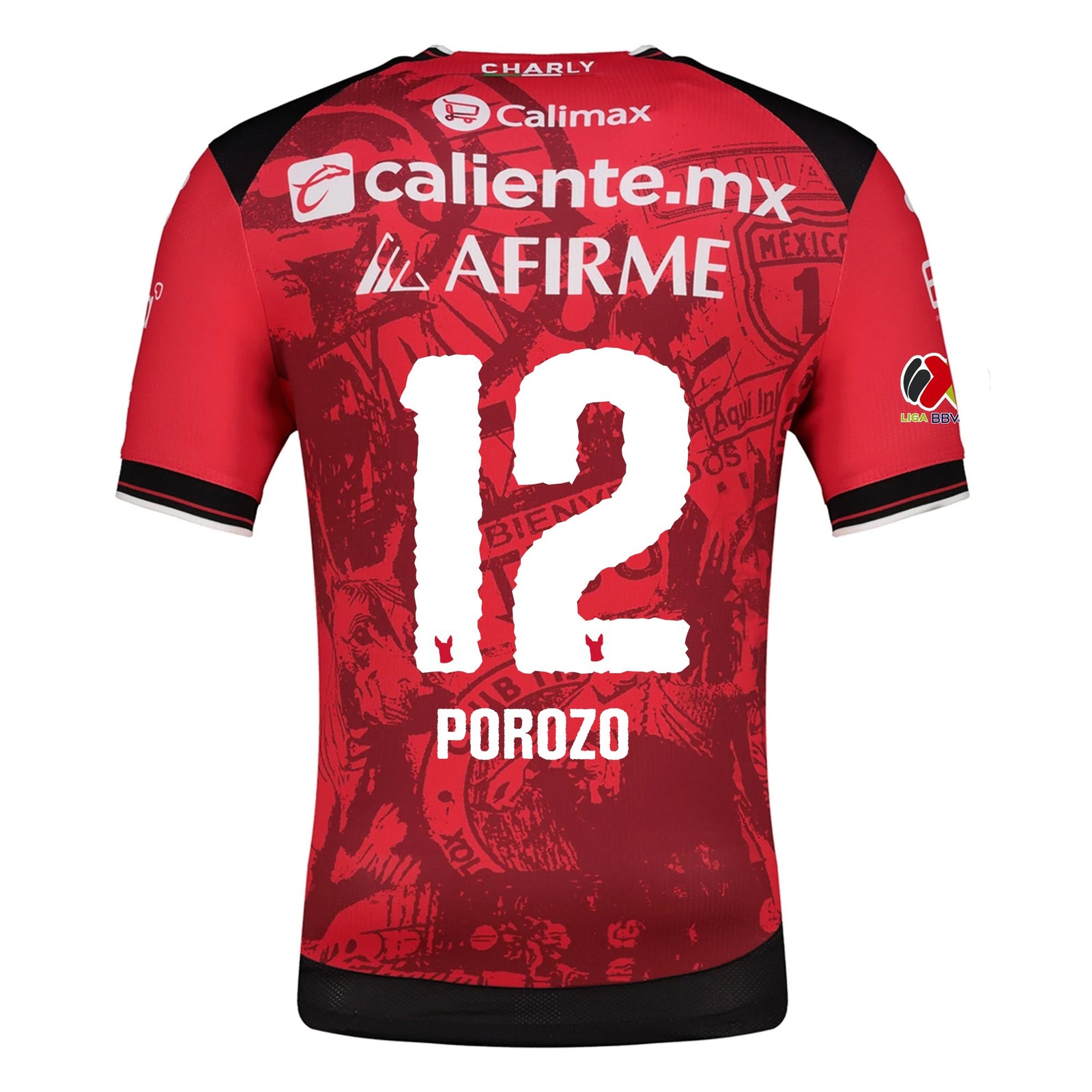 Charly Jackson Porozo Men's Club Tijuana Xolos Home Jersey 25/26 w/ BBVA MX Patch (Red/Black) | SoccerWearhouse