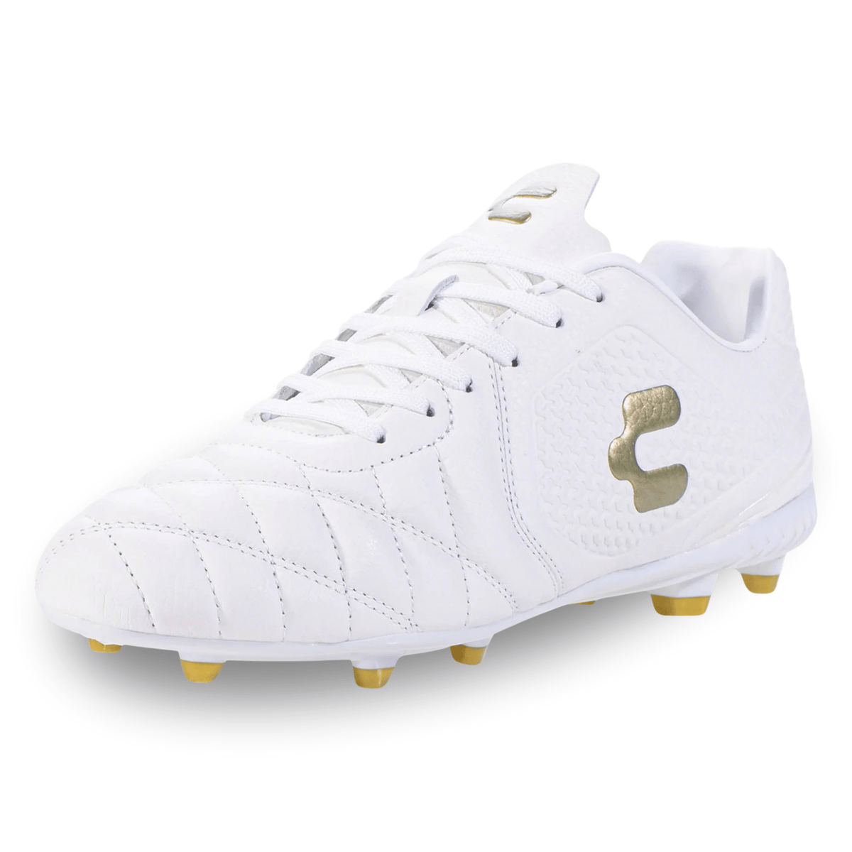 Charly Legendario 2.0 LT Soccer Cleats (White/Gold) | SoccerWearhouse