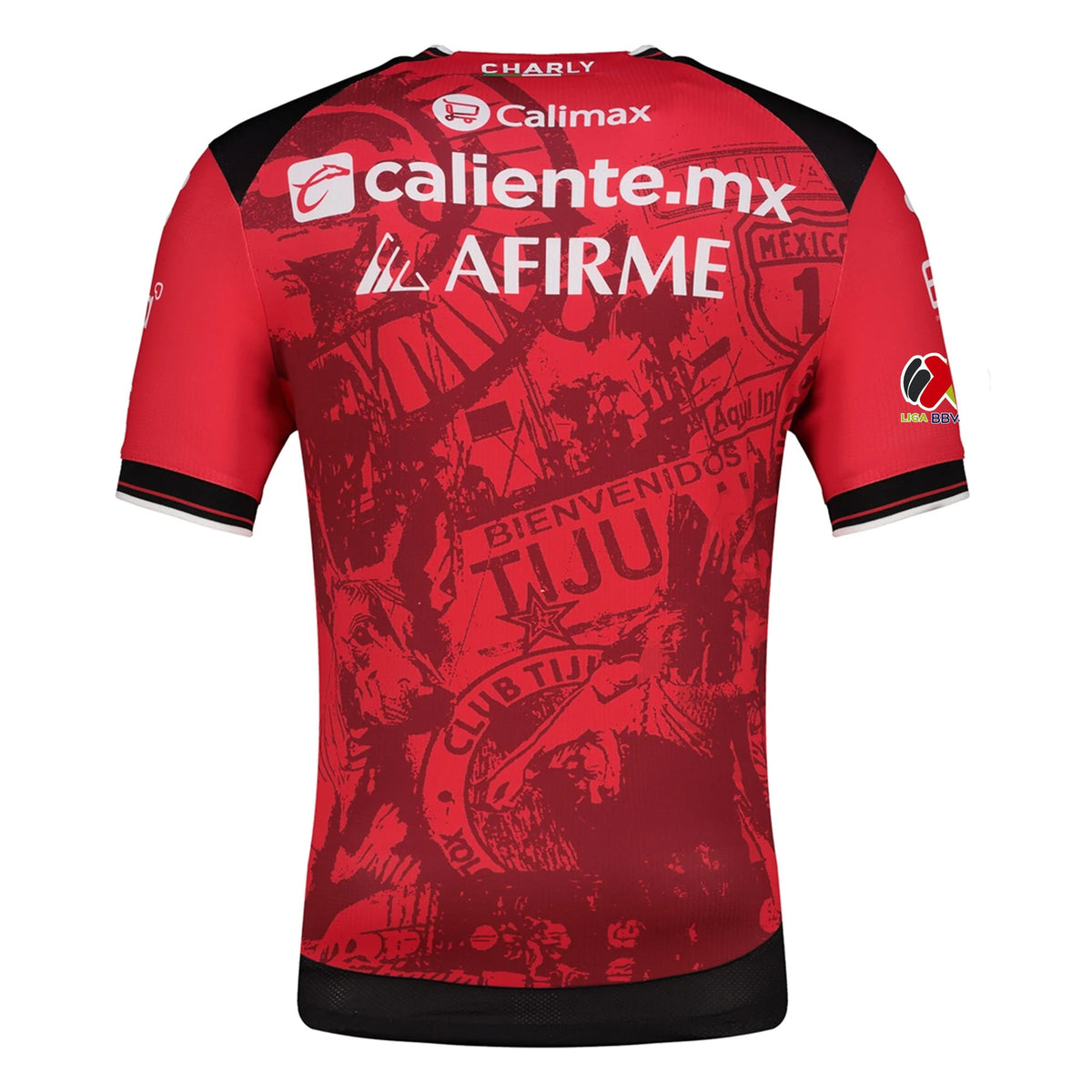 Charly Men's Club Tijuana Xolos Home Jersey 25/26 w/ BBVA MX Patch (Red/Black) | SoccerWearhouse