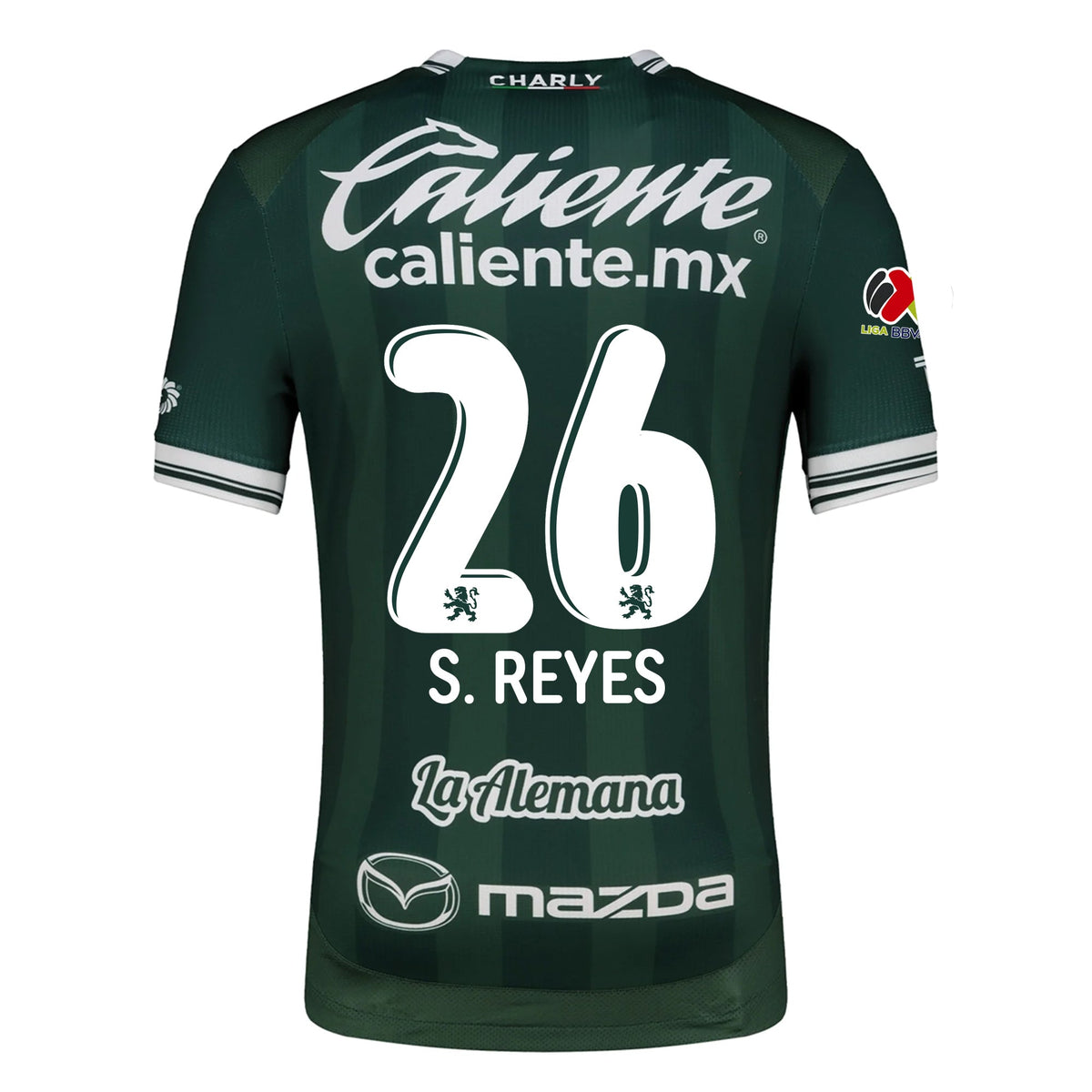Charly Salvador Reyes Men's Leon FC Home Jersey 25/26 w/ BBVA Liga Patch (Green) | SoccerWearhouse