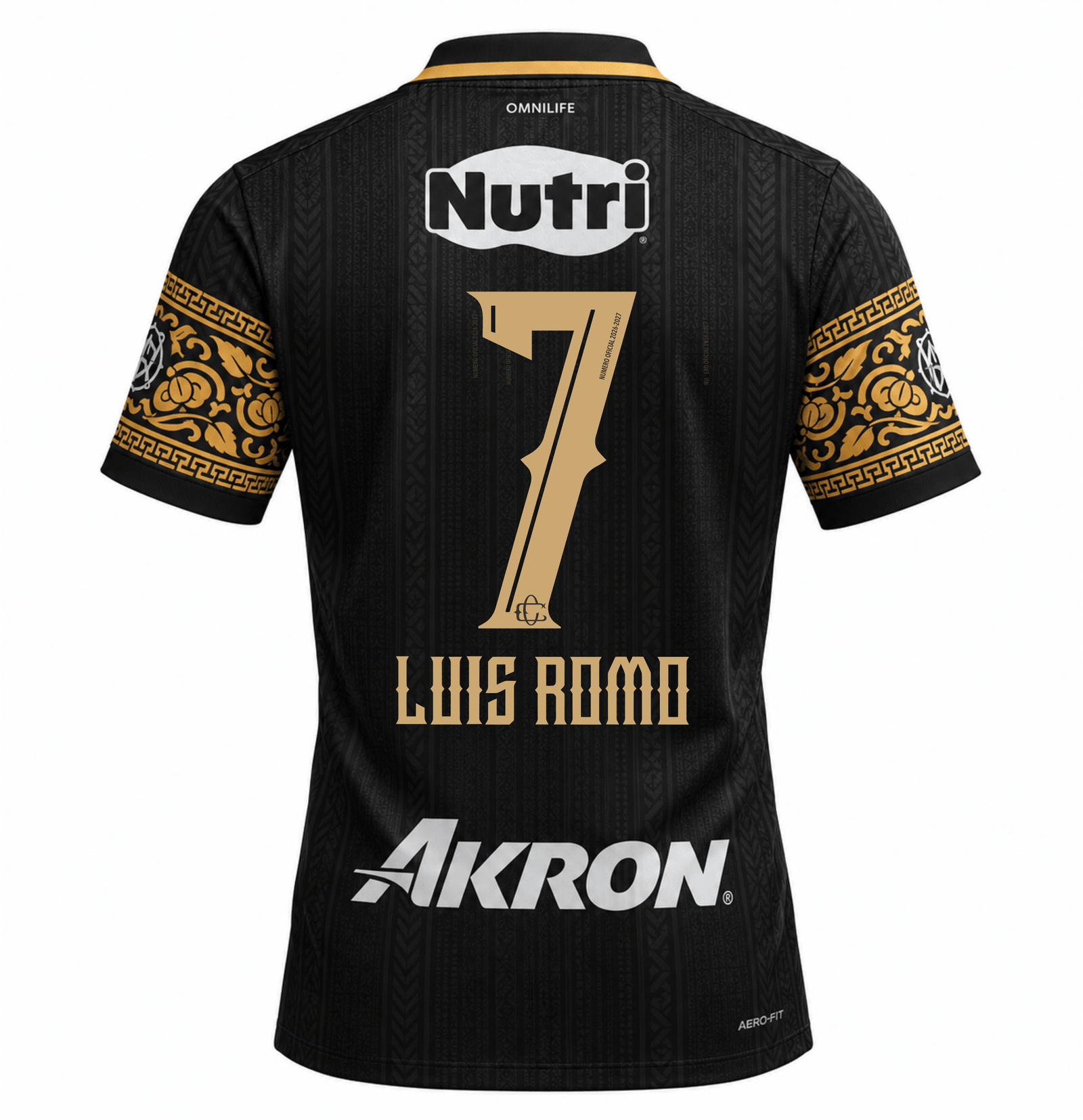 Nike Men's Chivas Guadalajara Luis Romo Aguirre Match Authentic Third Jersey 26/27 (Black/Truly Gold)