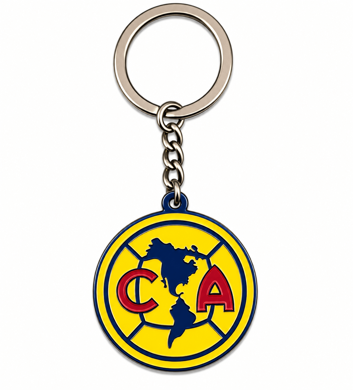 Club America Double Sided Metal Crest Keychain
