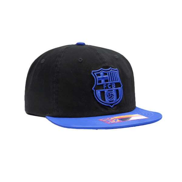Fan Ink Barcelona Wander Snapback Adjustable Hat (Black/Blue) | SoccerWearhouse