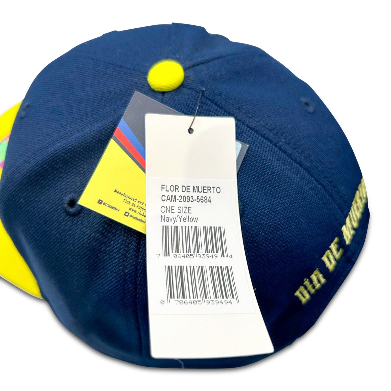 Fan Ink Club America Dia De Los Muertos Hat (Navy/Yellow) | SoccerWearhouse