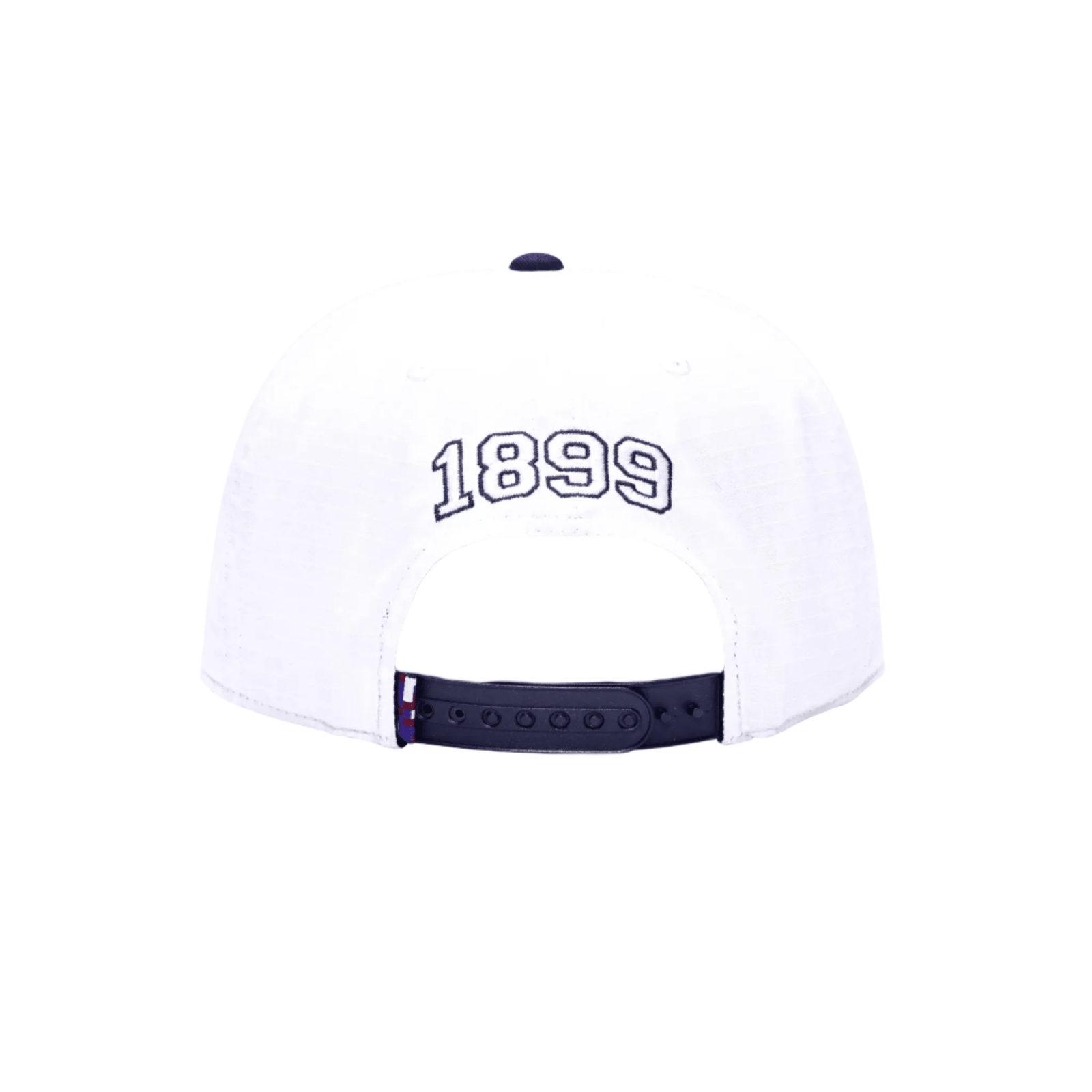 Fan Ink FC Barcelona Swingman Wax Snapback Adjustable Hat (White/Navy) | SoccerWearhouse