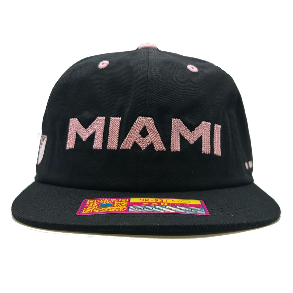 Fan Ink Inter Miami Bankroll City Snapback Hat (Black/Pink) | SoccerWearhouse