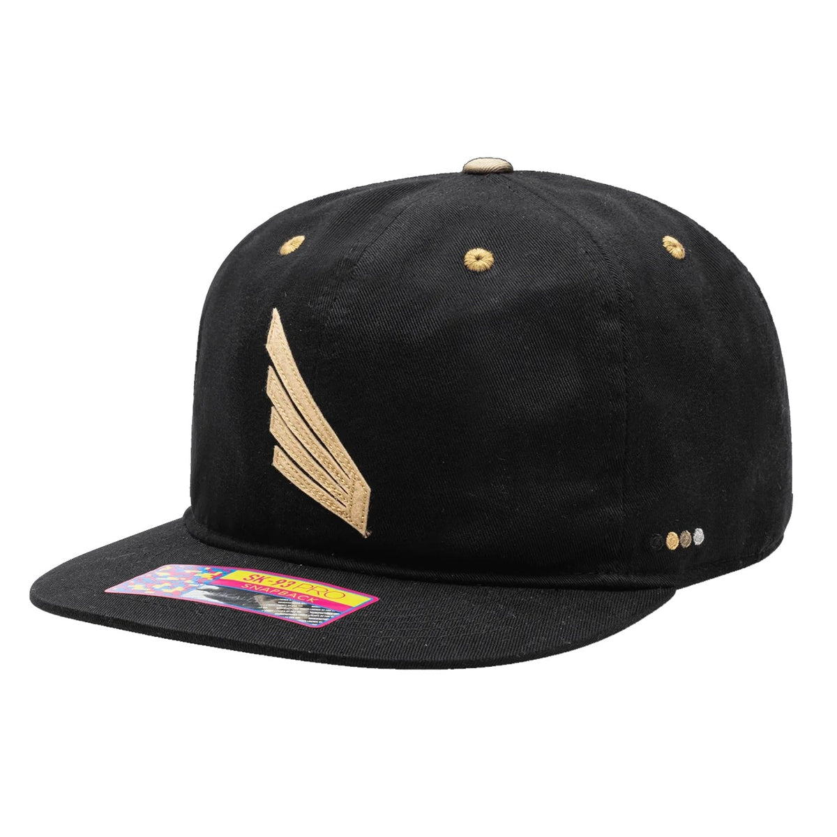 Fan Ink Los Angeles FC Bankroll Wing Snapback Hat (Black/Gold) | SoccerWearhouse