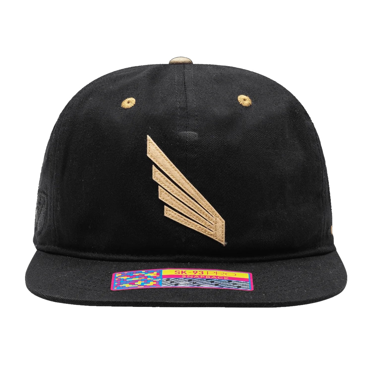Fan Ink Los Angeles FC Bankroll Wing Snapback Hat (Black/Gold) | SoccerWearhouse