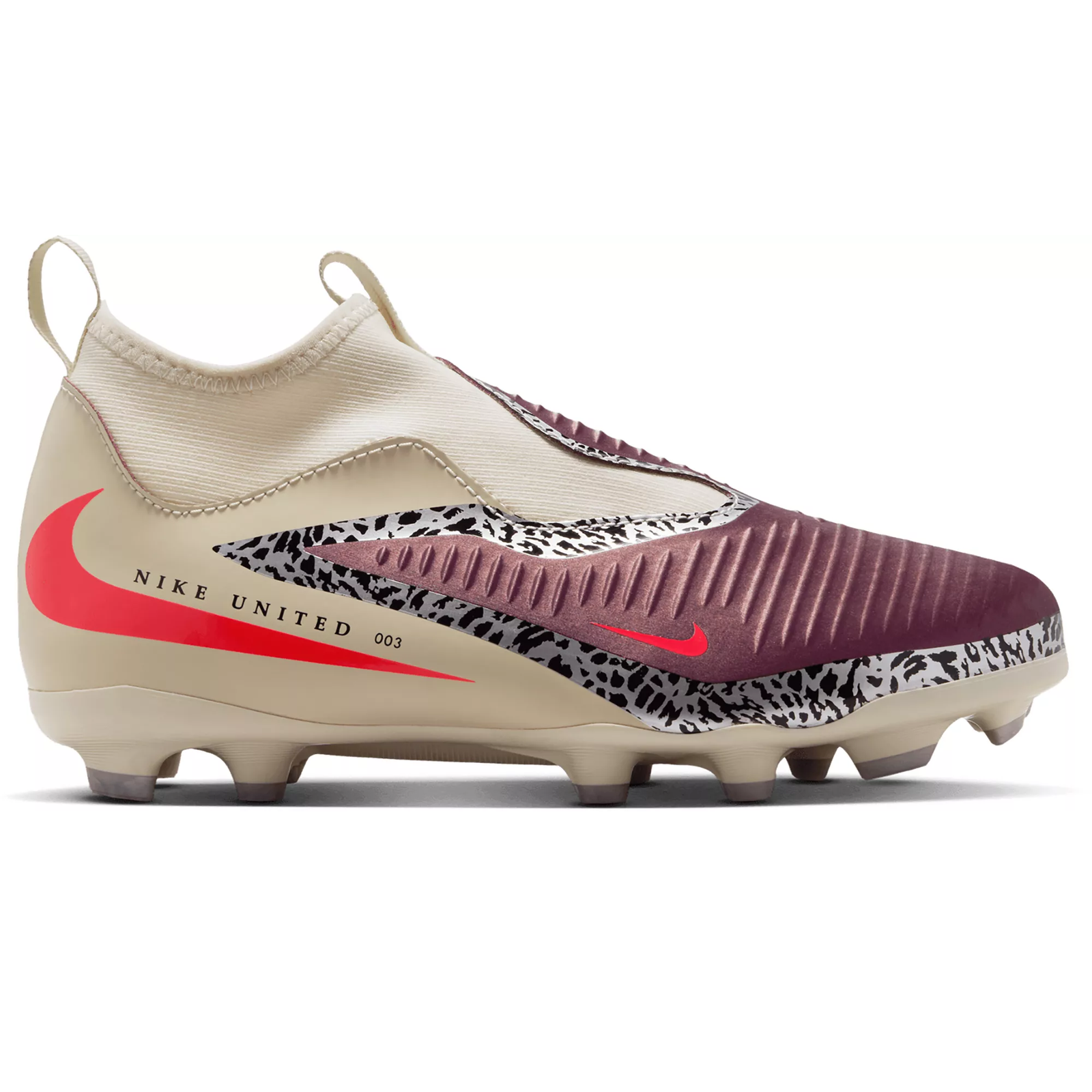 Nike Jr Phantom 6 High AC NU3 FG/MG Soccer Cleats (Burgundy Crimson/University Red)