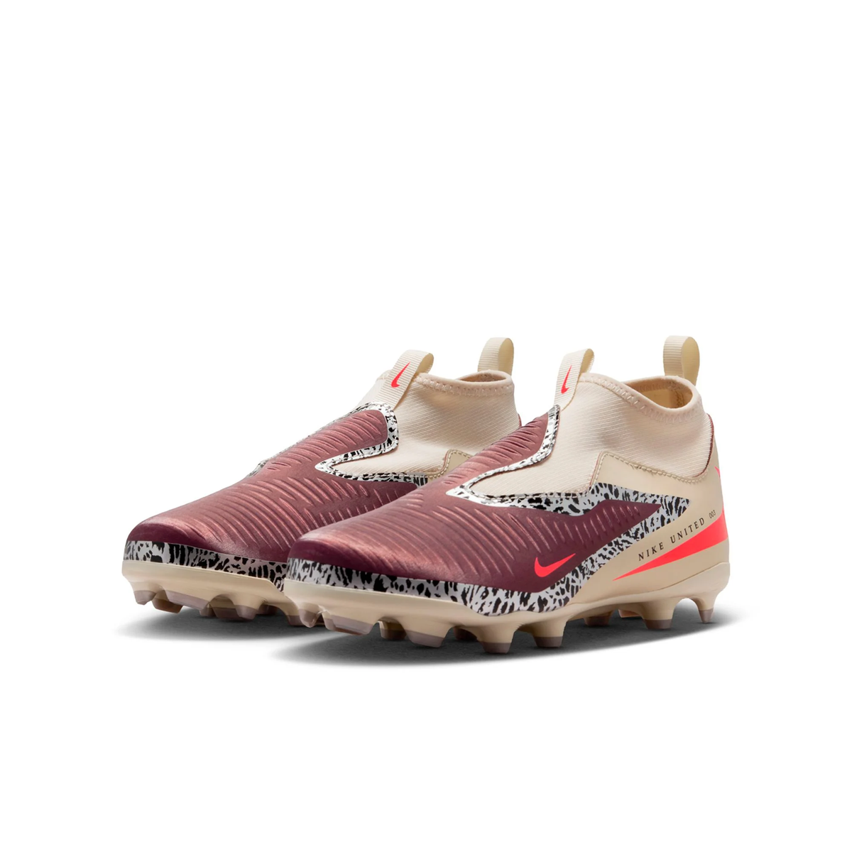 Nike Jr Phantom 6 High AC NU3 FG/MG Soccer Cleats (Burgundy Crimson/University Red)