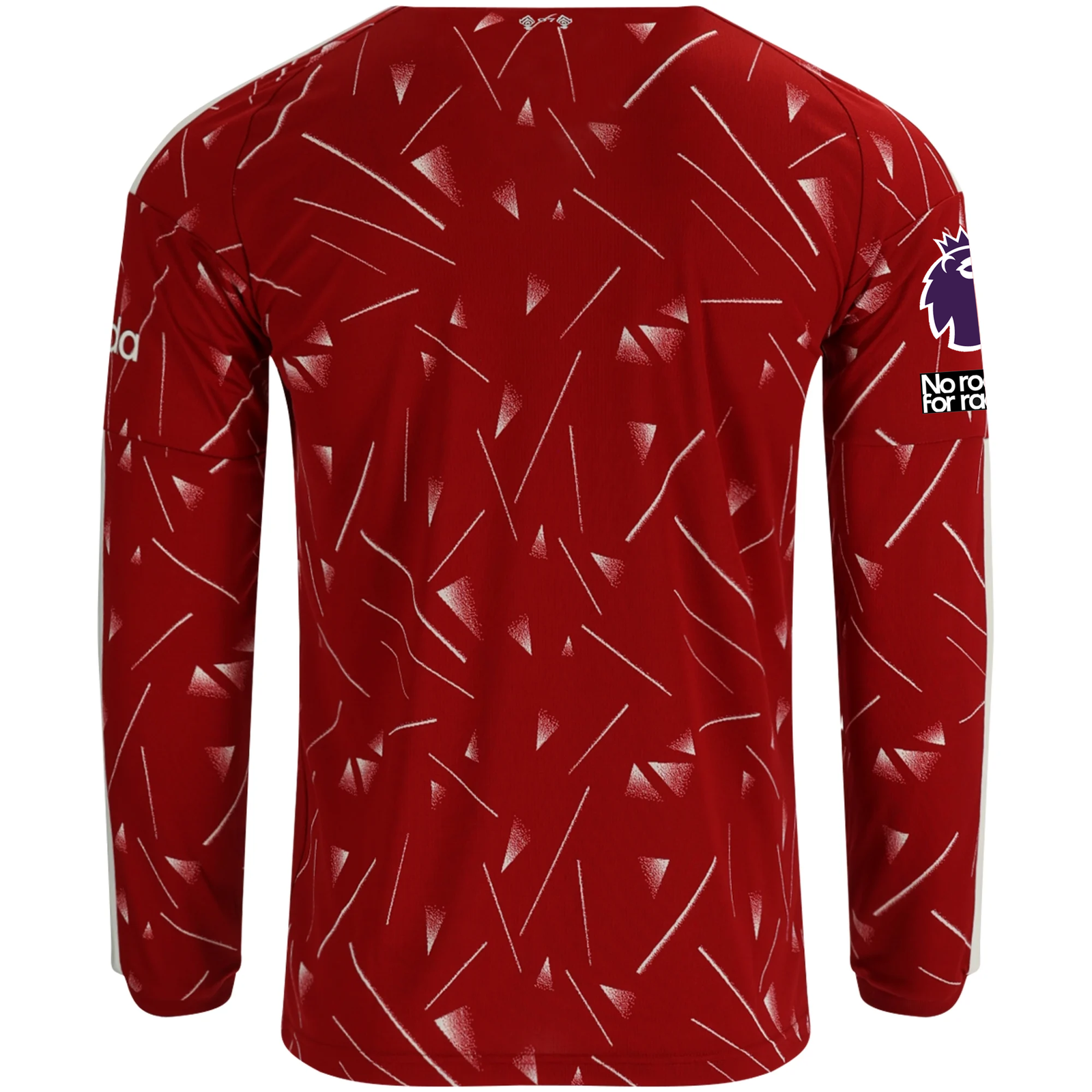 adidas Mens Liverpool Long Sleeve Home Jersey w/ EPL + No Room For Racism Patches 26/27 (Red)