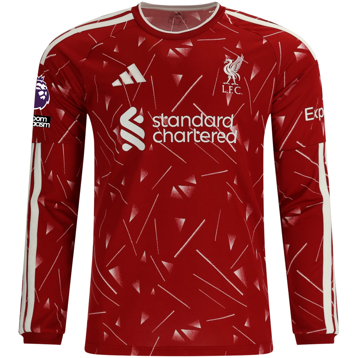 adidas Liverpool Authentic Long Sleeve Home Jersey w/ EPL + No Room For Racism Patches 26/27 (Red)