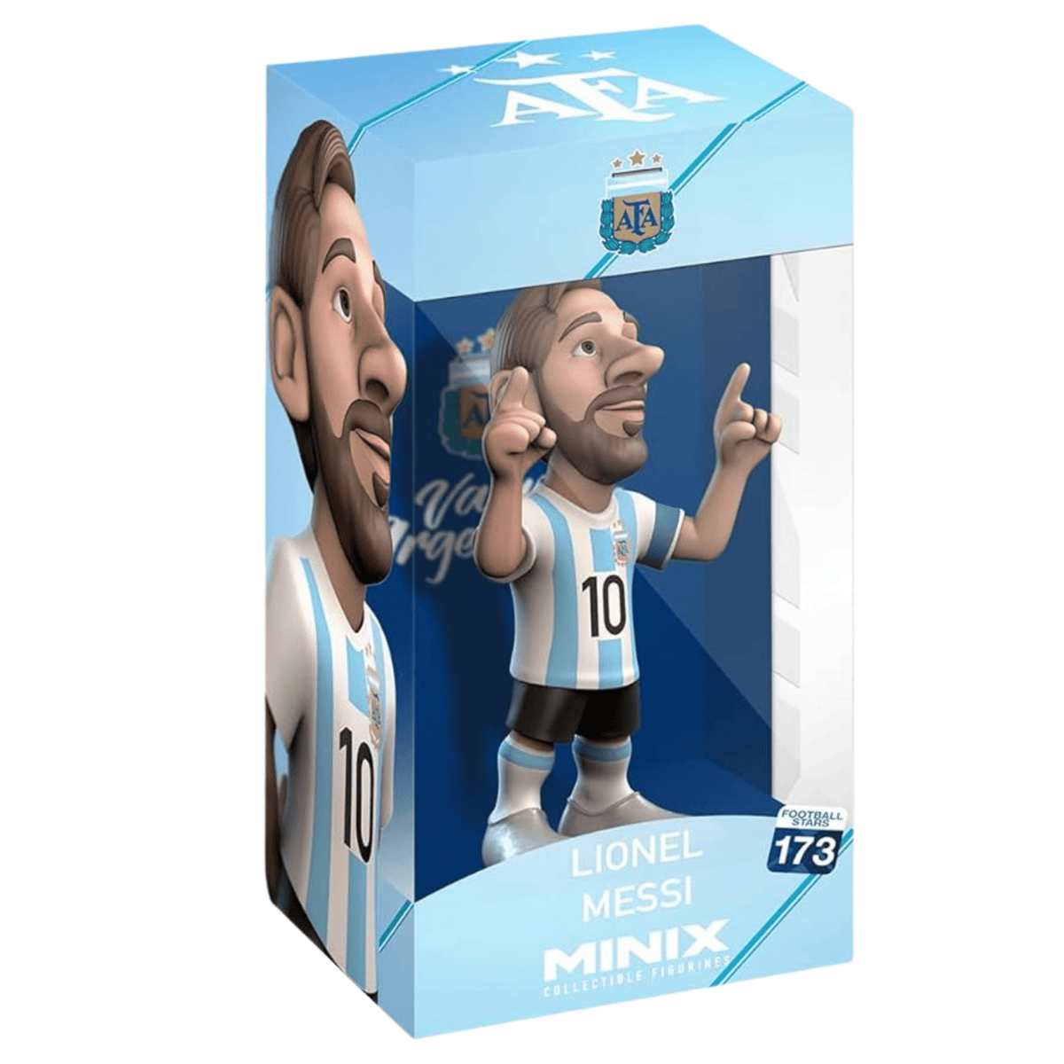 MINIX Messi Argentina Pointing to the Sky Figure (White/Blue) | SoccerWearhouse