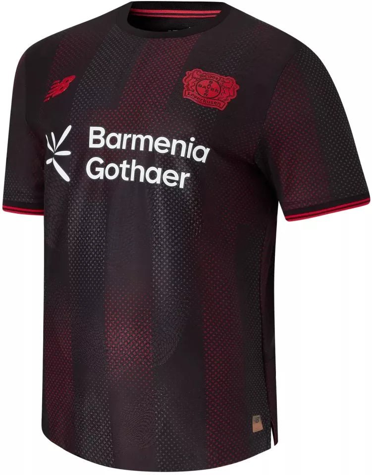 New Balance Men's Bayer Leverkusen 25/26 Authentic Elite Home Jersey (Black/Red) | SoccerWearhouse