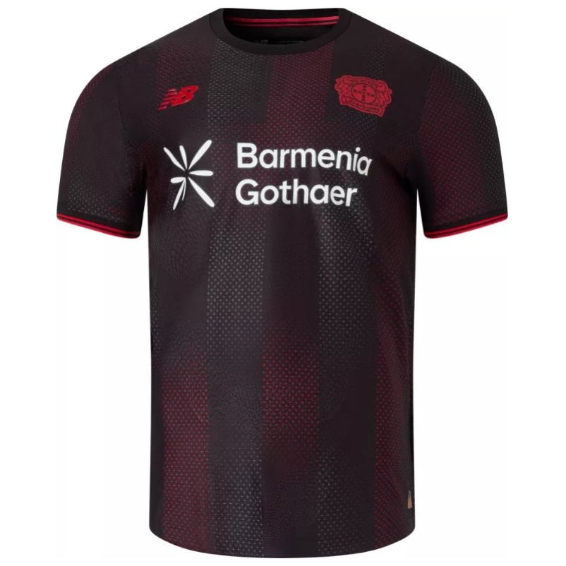 New Balance Men's Bayer Leverkusen 25/26 Authentic Elite Home Jersey (Black/Red) | SoccerWearhouse