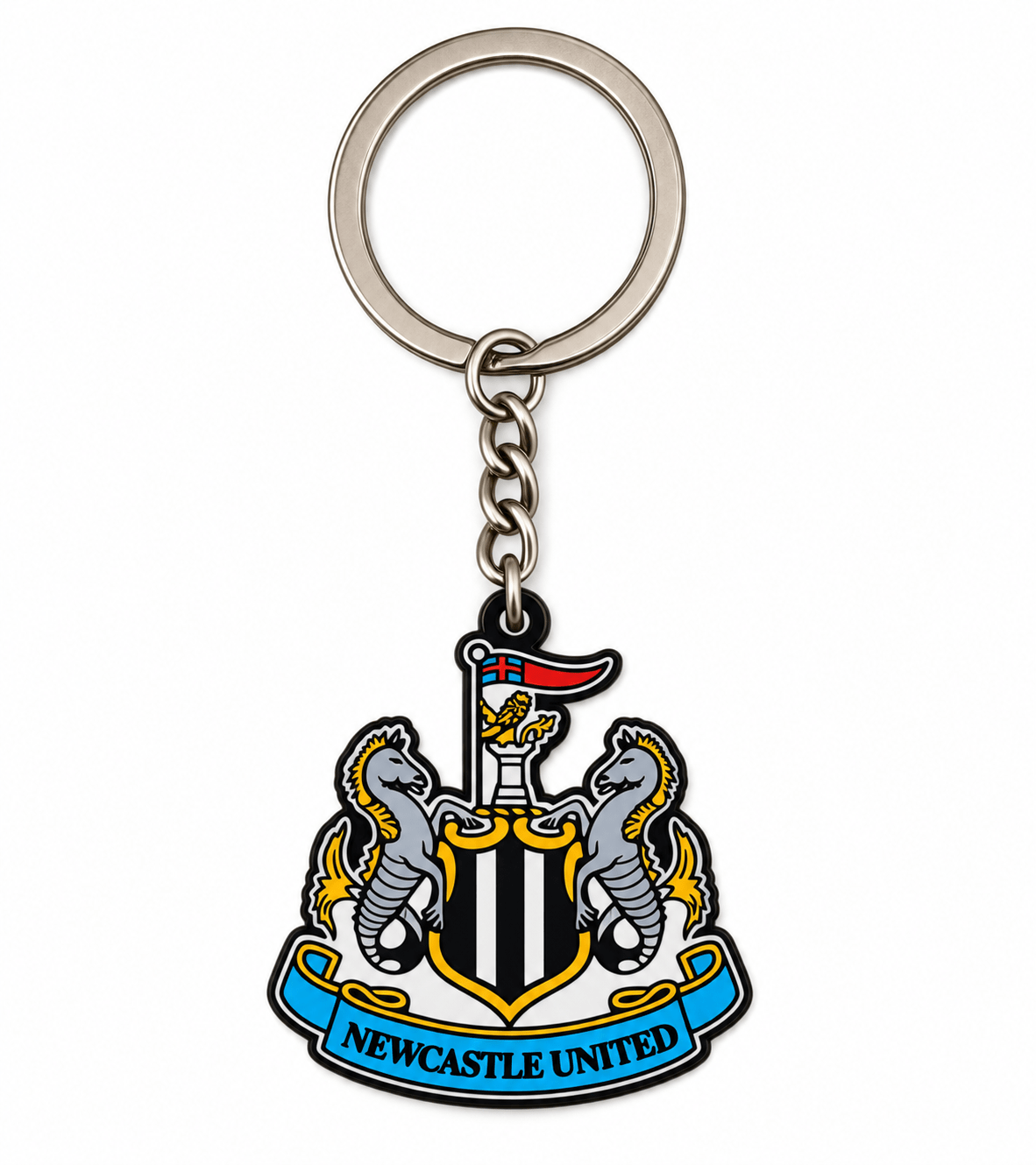 Newcastle United FC Double Sided Metal Crest Keychain | SoccerWearhouse