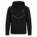 Nike Adult USMNT United States 2026 Tech Fleece Full Zip Hoodie (Black/Red)