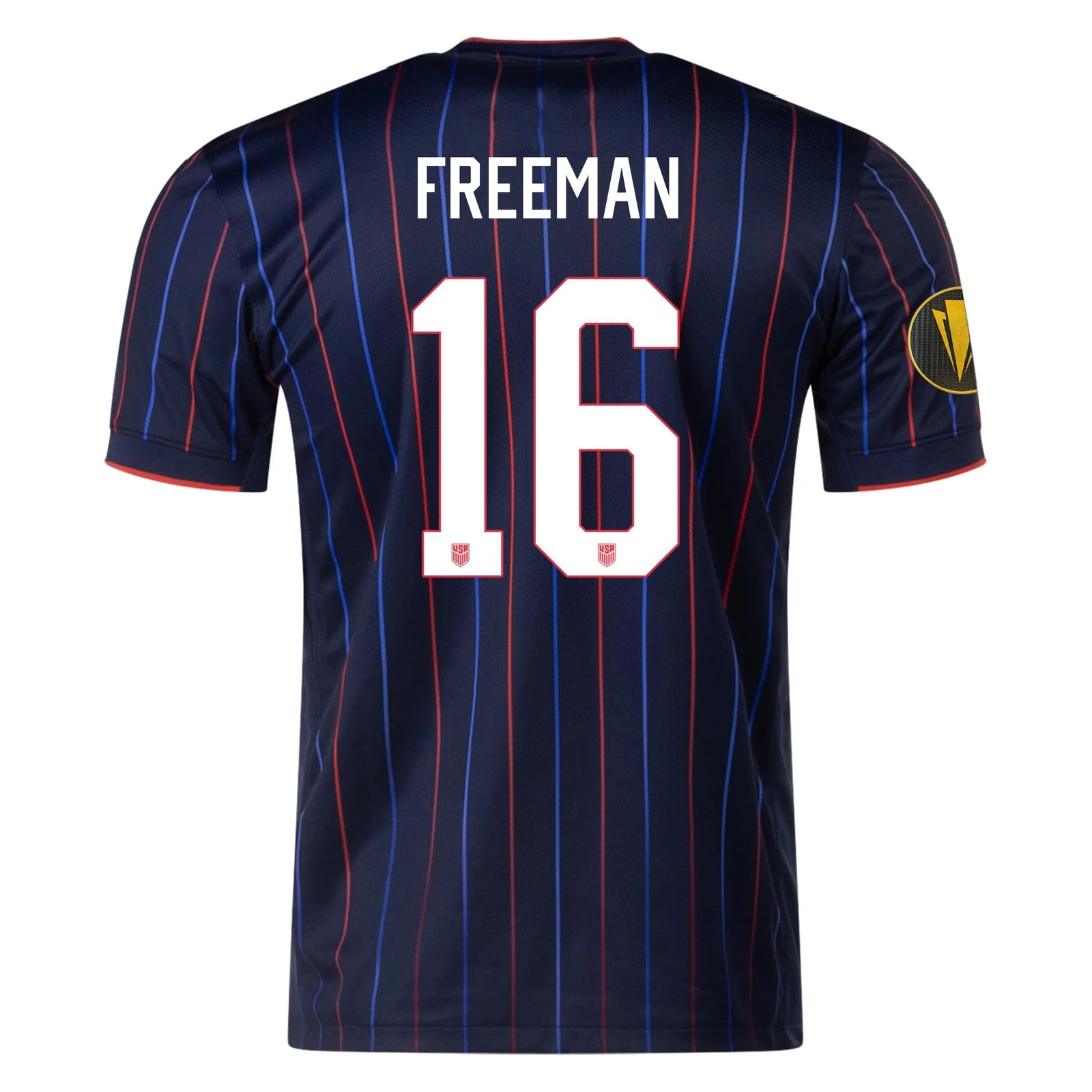 Nike Alex Freeman United States Away Jersey 25/26 w/ Gold Cup Patch 2025 (Obsidian/Challenge Red) | SoccerWearhouse