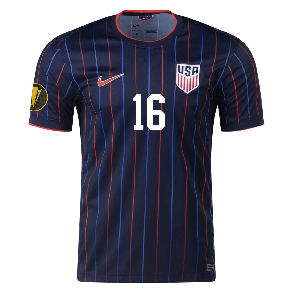 Nike Alex Freeman United States Away Jersey 25/26 w/ Gold Cup Patch 2025 (Obsidian/Challenge Red) | SoccerWearhouse