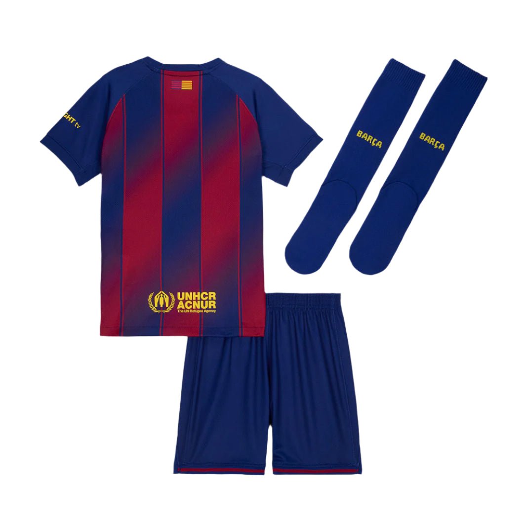 Nike Barcelona Little Kids 3 - Piece Home Kit 25/26 (Deep Royal Blue/Midwest Gold) | SoccerWearhouse